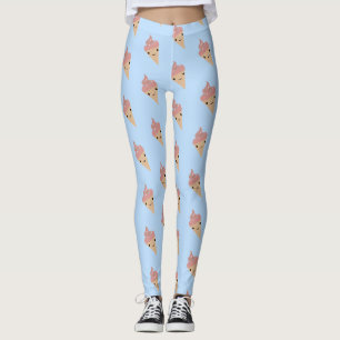 Niedliches Kawaii Ice Creme Cone Muster Leggings