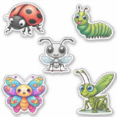 Niedliches Kawaii Insect Set wasserdicht Aufkleber (Vorderseite)
