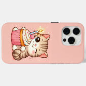 Niedliches Kawaii Kätzchen mit Cupcake Case-Mate iPhone Hülle (Rückseite (Horizontal))