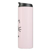 Niedliches Kawaii Katzengesicht mit rosa Herznose Thermosbecher (Nach rechts gedreht)