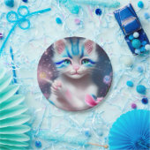 Niedliches Kawaii-Katzenkätzchen Pappteller (Party)