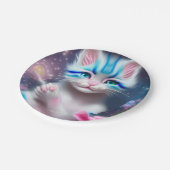 Niedliches Kawaii-Katzenkätzchen Pappteller (Schrägansicht)