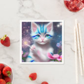 Niedliches Kawaii-Katzenkätzchen Serviette (Beispiel)