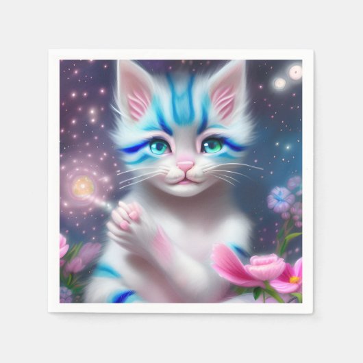 Niedliches Kawaii-Katzenkätzchen Serviette (Vorderseite)