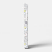 Niedliches Kawaii Katzenmuster Grau-Gelbe Monogram Case-Mate iPhone Hülle (Rückseite / Links)