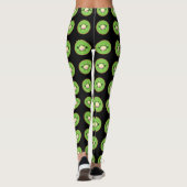 niedliches Kawaii-Kiwi-Fruchtmuster schwarz Leggings (Rückseite)