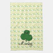 Niedliches Kawaii-Kleeblatt Geschirrtuch (Vertikal)