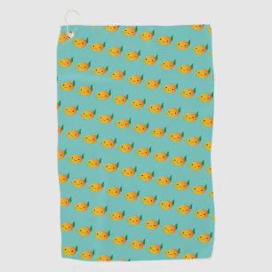 Niedliches Kawaii-Lächeln Mango-Muster Golfhandtuch