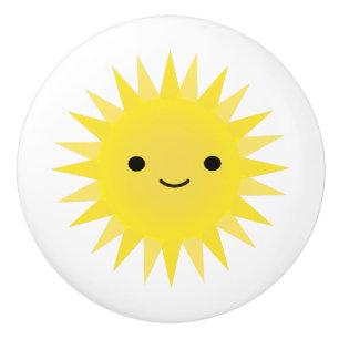 Niedliches Kawaii lächelnder Sun Keramikknauf