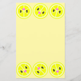 Niedliches Kawaii Lemon Border Lemonade Papier