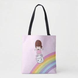 Niedliches Kawaii Mädchen auf Eibisch-Tasche des Tasche