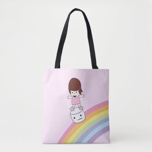 Niedliches Kawaii Mädchen auf Eibisch-Tasche des Tasche (Vorderseite)