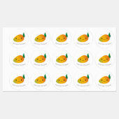Niedliches Kawaii Mango-Etikett mit individuellem Etiketten (Blatt)