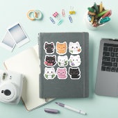 Niedliches Kawaii Multicolor Floral Cat Sticker Se (iPad Hülle)