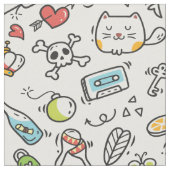 Niedliches Kawaii-Muster Stoff (Nahaufnahme)