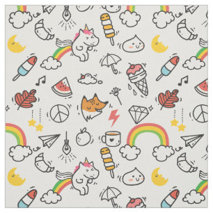 Niedliches Kawaii Mustergewebe Stoff