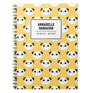 Niedliches Kawaii Panda-Gesichts-Muster Notizblock