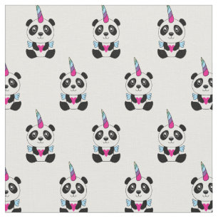 Niedliches Kawaii Panda Unicorn Pandicorn-Muster Stoff