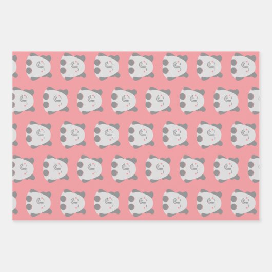 Niedliches Kawaii-Papier Geschenkpapier Set (Vorderseite)