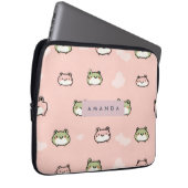 Niedliches Kawaii Pastel Frog Design auf rosa pers Laptopschutzhülle (Vorne Rechts)