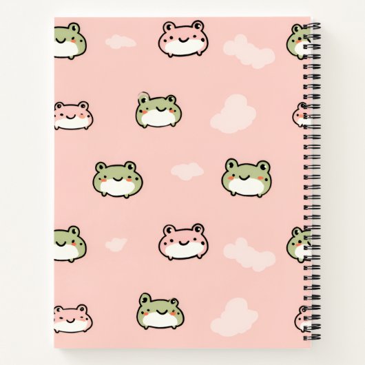 Niedliches Kawaii Pastel Frog Design auf rosa pers Notizblock (Rückseite)