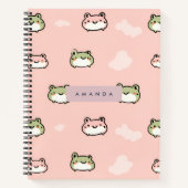 Niedliches Kawaii Pastel Frog Design auf rosa pers Notizblock (Vorderseite)