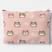 Niedliches Kawaii Pastel Frog Design auf rosa pers Zubehörtasche (Rückseite)