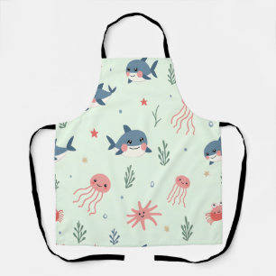 Niedliches Kawaii Pastelltier Muster Schürze