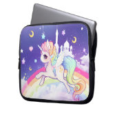 Niedliches kawaii Pastellunicorn mit Laptopschutzhülle (Vorderseite Links)