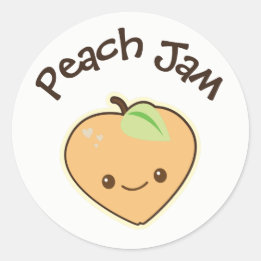 Niedliches Kawaii-Peach-Jar-Label Runder Aufkleber