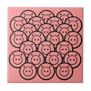 Niedliches Kawaii Pink Pigments & Ferkel Muster Ve Fliese