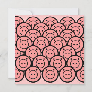 Niedliches Kawaii Pink Pigments & Ferkel Muster Ve Karte