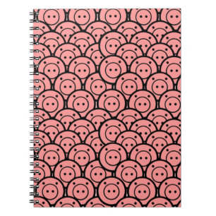 Niedliches Kawaii Pink Pigments & Ferkel Muster Ve Notizblock