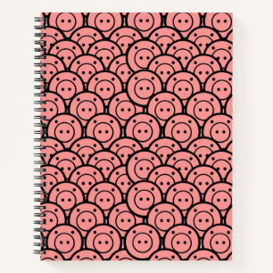 Niedliches Kawaii Pink Pigments & Ferkel Muster Ve Notizblock