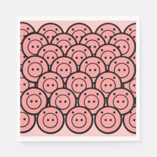 Niedliches Kawaii Pink Pigments & Ferkel Muster Ve Serviette