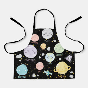 Niedliches Kawaii-Planet-Sonnensystem Schürze