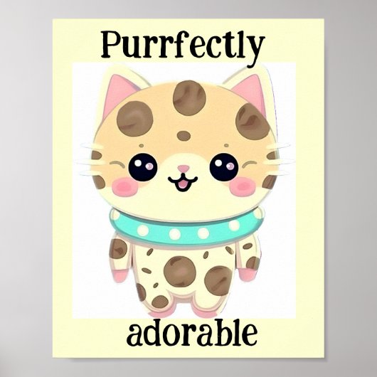 Niedliches Kawaii Purkutsch Adorable Cat Poster (Vorne)
