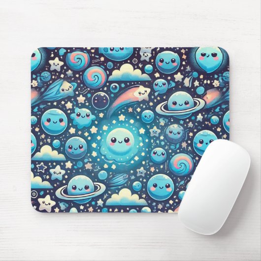 Niedliches Kawaii-Raummuster Mousepad (Mit Mouse)