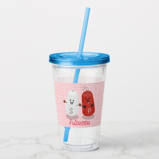 Niedliches Kawaii-Salz und Pfefferschüttler Cartoo Acryltrinkbecher (Rückseite)