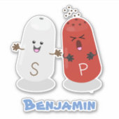 Niedliches Kawaii-Salz und Pfefferschüttler Cartoo Aufkleber (Vorderseite)