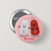 Niedliches Kawaii-Salz und Pfefferschüttler Cartoo Button (Vorne & Hinten)