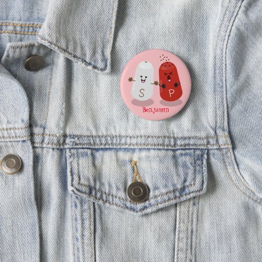 Niedliches Kawaii-Salz und Pfefferschüttler Cartoo Button (Beispiel)