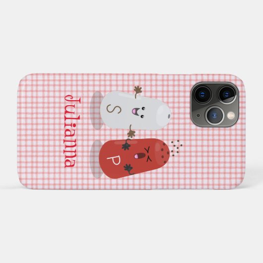 Niedliches Kawaii-Salz und Pfefferschüttler Cartoo Case-Mate iPhone Hülle (Rückseite (Horizontal))