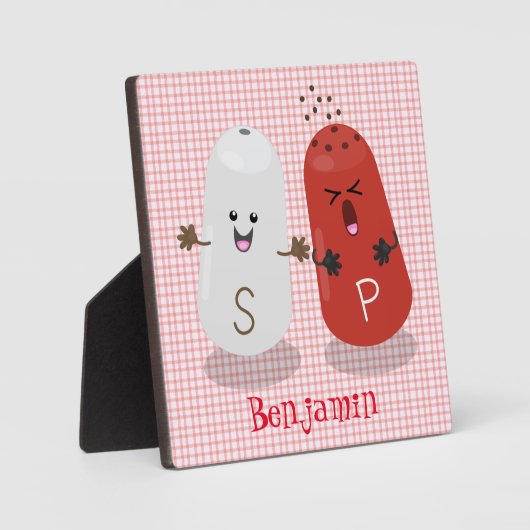 Niedliches Kawaii-Salz und Pfefferschüttler Cartoo Fotoplatte (Vorderseite)