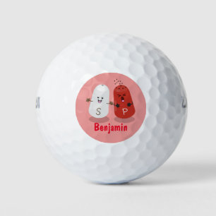 Niedliches Kawaii-Salz und Pfefferschüttler Cartoo Golfball