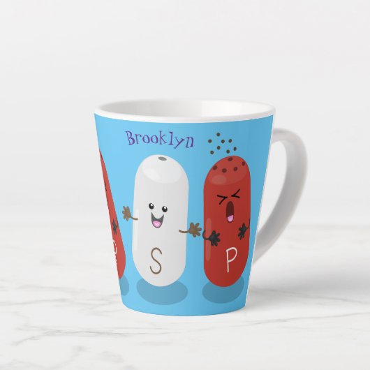 Niedliches Kawaii-Salz und Pfefferschüttler Cartoo Milchtasse (Rechte Ecke)