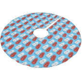 Niedliches Kawaii-Salz und Pfefferschüttler Cartoo Polyester Weihnachtsbaumdecke (Schrägansicht)