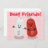 Niedliches Kawaii-Salz und Pfefferschüttler Cartoo Postkarte (Vorne/Hinten)