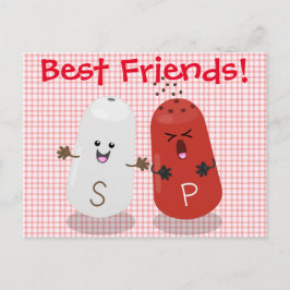 Niedliches Kawaii-Salz und Pfefferschüttler Cartoo Postkarte