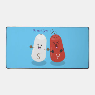 Niedliches Kawaii-Salz und Pfefferschüttler Cartoo Schreibtischunterlage